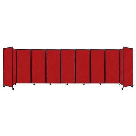 Versare Room Divider 360 Folding Portable Partition 25' x 6'10" Red Fabric 1182927
